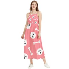 Halloween Pattern With Sculles And Bones 20240926 160927 0000 Boho Sleeveless Summer Dress by Safari