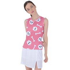 Halloween Pattern With Sculles And Bones 20240926 160927 0000 Women s Sleeveless Sports Top by Safari