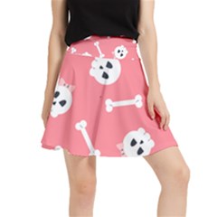 Halloween Pattern With Sculles And Bones 20240926 160927 0000 Waistband Skirt by Safari