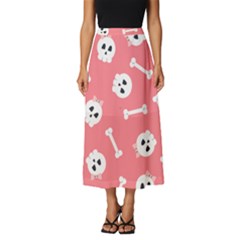 Halloween Pattern With Sculles And Bones 20240926 160927 0000 Classic Midi Chiffon Skirt by Safari