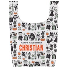 Personalized Halloween Name Any Text Foldable Shopping Bag