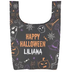 Personalized Halloween Name Any Text Foldable Shopping Bag