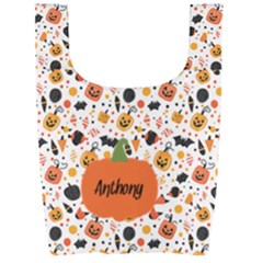 Personalized Halloween Name Any Text Foldable Shopping Bag