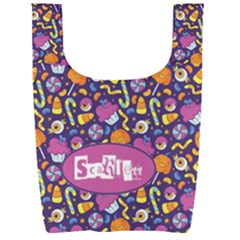 Personalized Halloween Name Any Text Foldable Shopping Bag