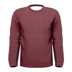 Brown Red Dot Pattern Men s Long Sleeve T-shirt