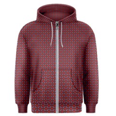 Brown Red Dot Pattern Men s Zipper Hoodie