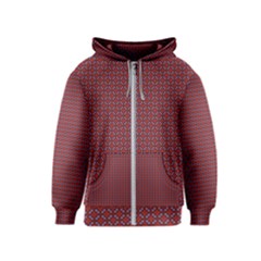 Brown Red Dot Pattern Kids  Zipper Hoodie