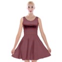 Brown Red Dot Pattern Velvet Skater Dress View1