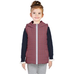 Brown Red Dot Pattern Kids  Hooded Puffer Vest