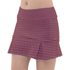 Brown Red Dot Pattern Classic Tennis Skirt by ytdream