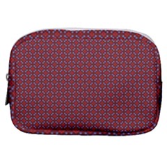 Brown Red Dot Pattern Make Up Pouch (small) by ytdream