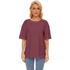 Brown Red Dot Pattern Oversized Basic T-shirt by ytdream