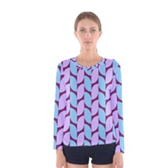 Purple Blue Pattern Women s Long Sleeve T-shirt