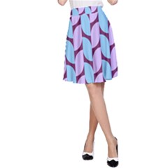 Purple Blue Pattern A-line Skirt by ytdream