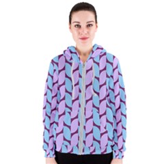 Purple Blue Pattern Women s Zipper Hoodie