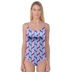 Purple Blue Pattern Camisole Leotard 