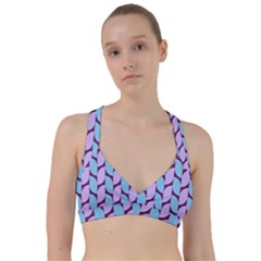 Purple Blue Pattern Sweetheart Sports Bra by ytdream