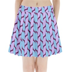 Purple Blue Pattern Pleated Mini Skirt