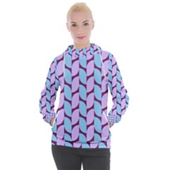 Purple Blue Pattern Women s Hooded Pullover