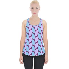 Purple Blue Pattern Piece Up Tank Top by ytdream