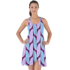 Purple Blue Pattern Show Some Back Chiffon Dress by ytdream