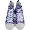 Purple Blue Pattern Women s Mid-Top Canvas Sneakers View1