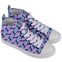 Purple Blue Pattern Women s Mid-Top Canvas Sneakers View3