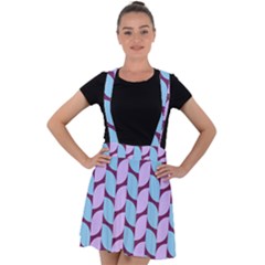 Purple Blue Pattern Velvet Suspender Skater Skirt by ytdream