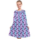 Purple Blue Pattern Kids  Midi Sailor Dress View1