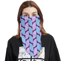 Purple Blue Pattern Face Covering Bandana (triangle) by ytdream