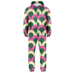 Green Yellow Pattern Hooded Jumpsuit (men)