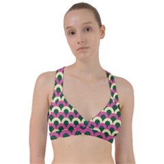 Green Yellow Pattern Sweetheart Sports Bra by ytdream