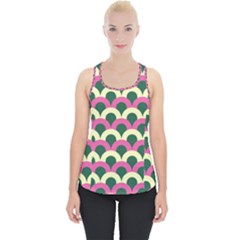 Green Yellow Pattern Piece Up Tank Top by ytdream