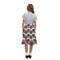 Green Yellow Pattern Kids  Ruffle Flared Wrap Midi Skirt View4