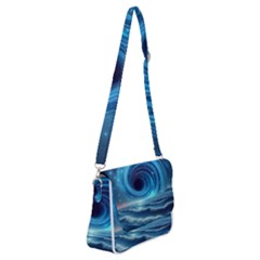 Astral Waveform Fantasy Shoulder Bag With Back Zipper by Grandong