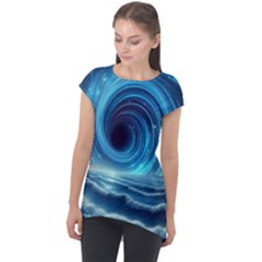 Astral Waveform Fantasy Cap Sleeve High Low Top by Grandong