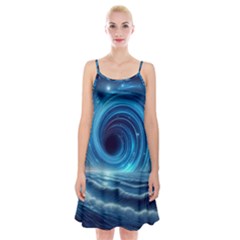 Astral Waveform Fantasy Spaghetti Strap Velvet Dress