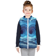 Astral Waveform Fantasy Kids  Hooded Puffer Vest