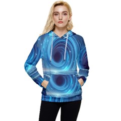 Astral Waveform Fantasy Women s Lightweight Drawstring Hoodie