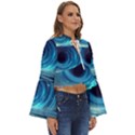 Astral Waveform Fantasy Boho Long Bell Sleeve Top View3