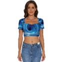 Astral Waveform Fantasy Short Sleeve Square Neckline Crop Top  View1