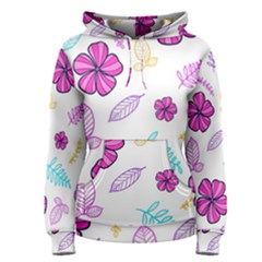 Flowers Leaves Pattern Art Bloom Women s Pullover Hoodie