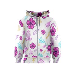 Flowers Leaves Pattern Art Bloom Kids  Zipper Hoodie