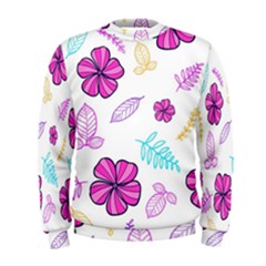 Flowers Leaves Pattern Art Bloom Men s Sweatshirt