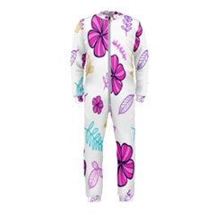 Flowers Leaves Pattern Art Bloom Onepiece Jumpsuit (kids)