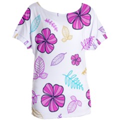 Flowers Leaves Pattern Art Bloom Women s Oversized T-shirt by Grandong