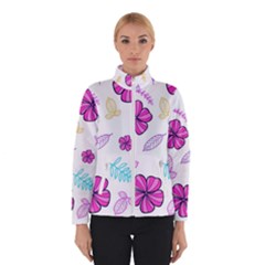 Flowers Leaves Pattern Art Bloom Women s Bomber Jacket