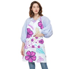 Flowers Leaves Pattern Art Bloom Pocket Apron by Grandong