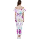 Flowers Leaves Pattern Art Bloom Bardot Ruffle jumpsuit View4