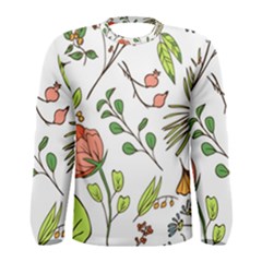 Line Floral Art Pattern Ornament Men s Long Sleeve T-shirt